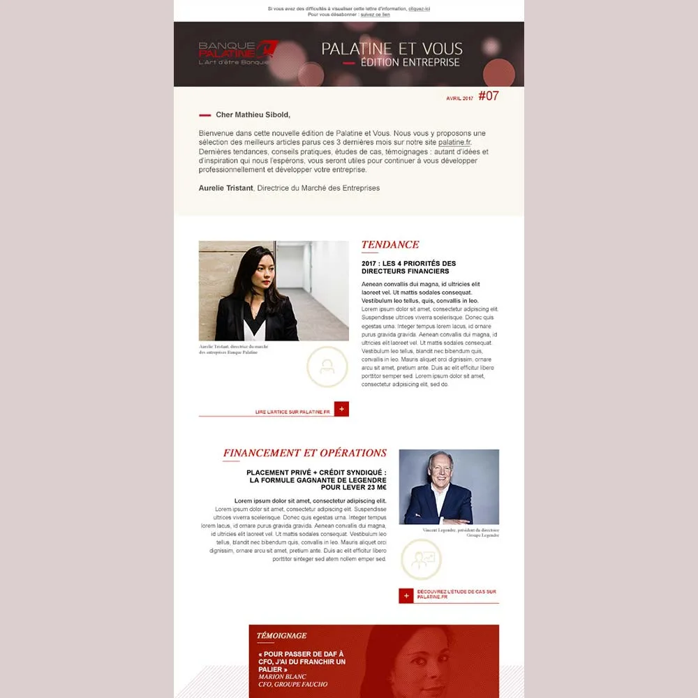 Banque Palatine Newsletter